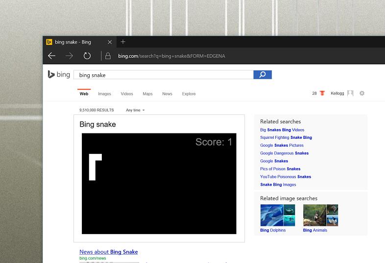 You Can Now Play The Classical Snake Game In Bing'S Search Results Page - Bingsnake Bing SNake