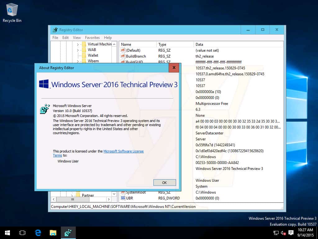 Screenshots leaked for Windows Server 2016 Technical Preview 3 Build 10537 - OnMSFT.com - September 15, 2015