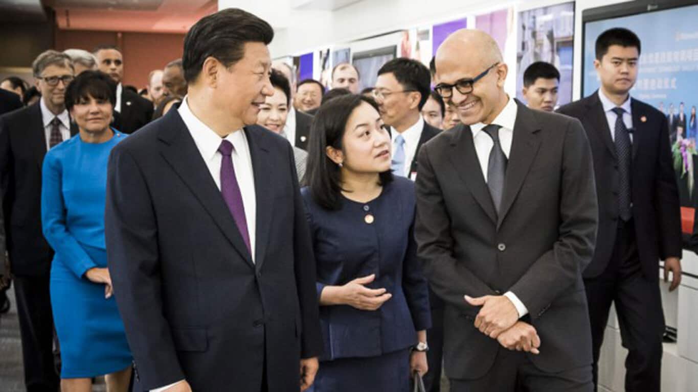 Satya Nadella with Xi Jinping