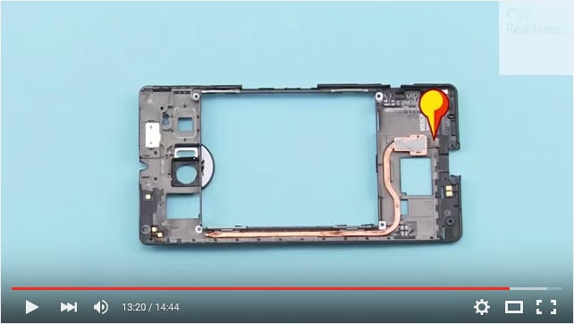 Choosing Between The Lumia 950 And 950 Xl: It'S Not So Easy To Do - Lumia 950 Liquid Cooling Pipe The lumia 950's liquid cooling pipe.