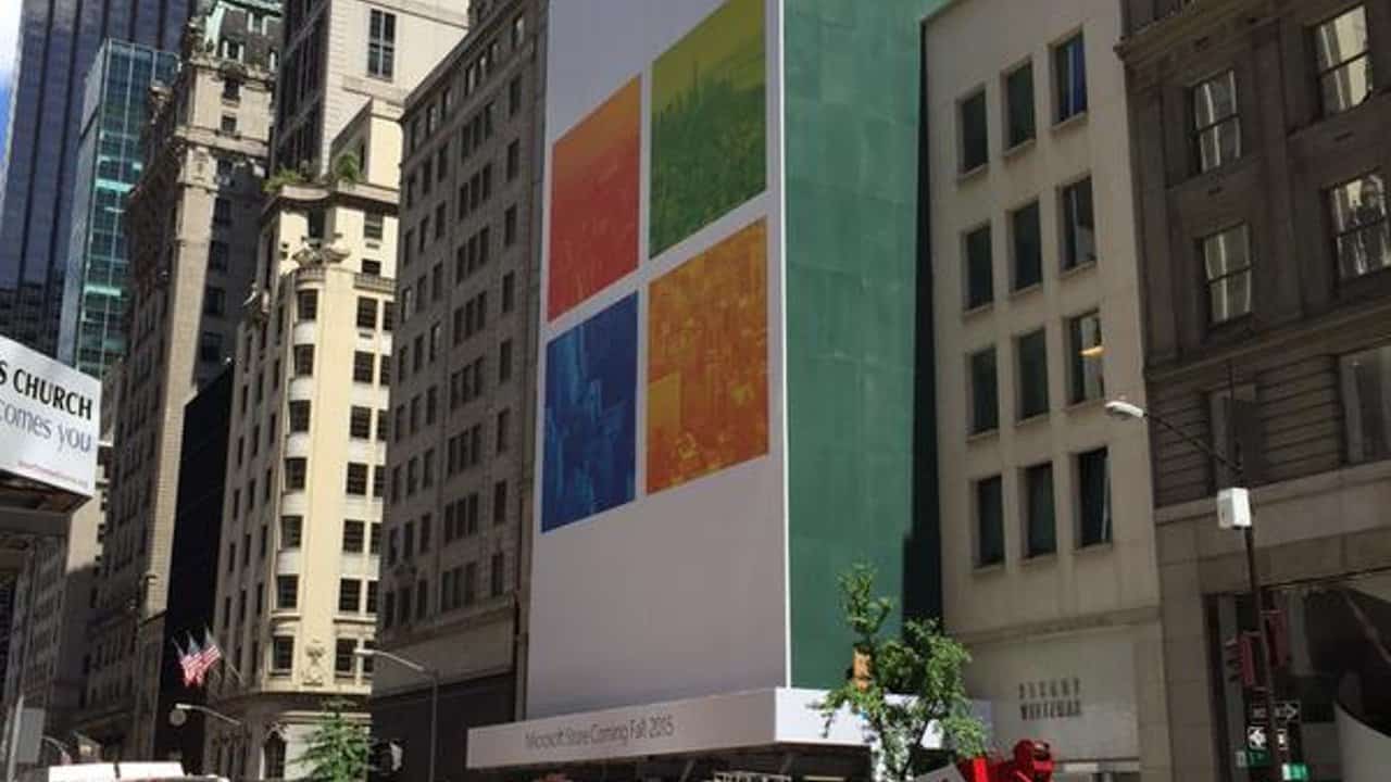 Microsoft uses guerrilla marketing to promote its new york city flagship store - onmsft. Com - october 19, 2015