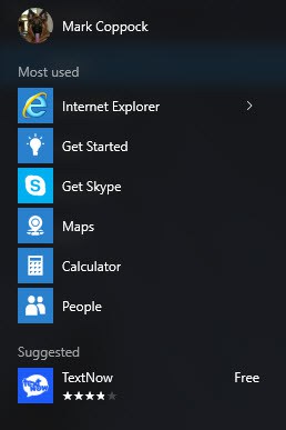 Windows 10 evaluates your installed apps and makes suggestions for new ones.