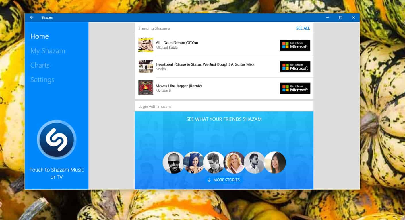 Shazam on Windows 10