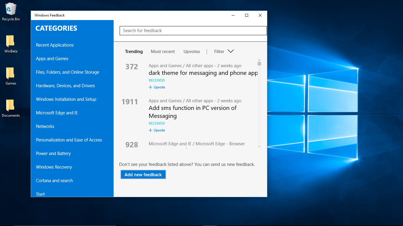 Microsoft Stresses Windows 10 Feedback App As Uservoice Sites Meet Their Demise - Windowsfeedback Microsoft stresses Windows 10 Feedback app as UserVoice sites meet their demise - OnMSFT.com - October 31, 2015