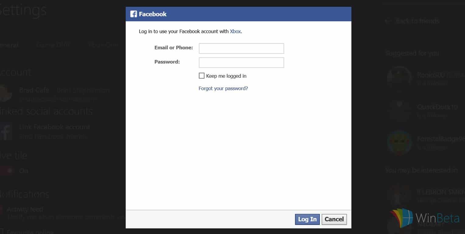 How to connect Facebook to Xbox Live