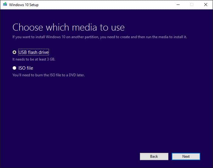 Download Windows 10 November Update ISO file via Microsoft's Media Creation Tool 4 USB flash drive or ISO?