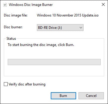 Download Windows 10 November Update ISO file via Microsoft's Media Creation Tool 9 Windows Disc Image Burner.