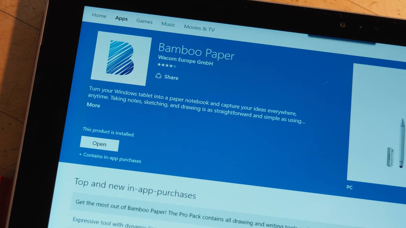 Bamboo Paper Windows 10 App