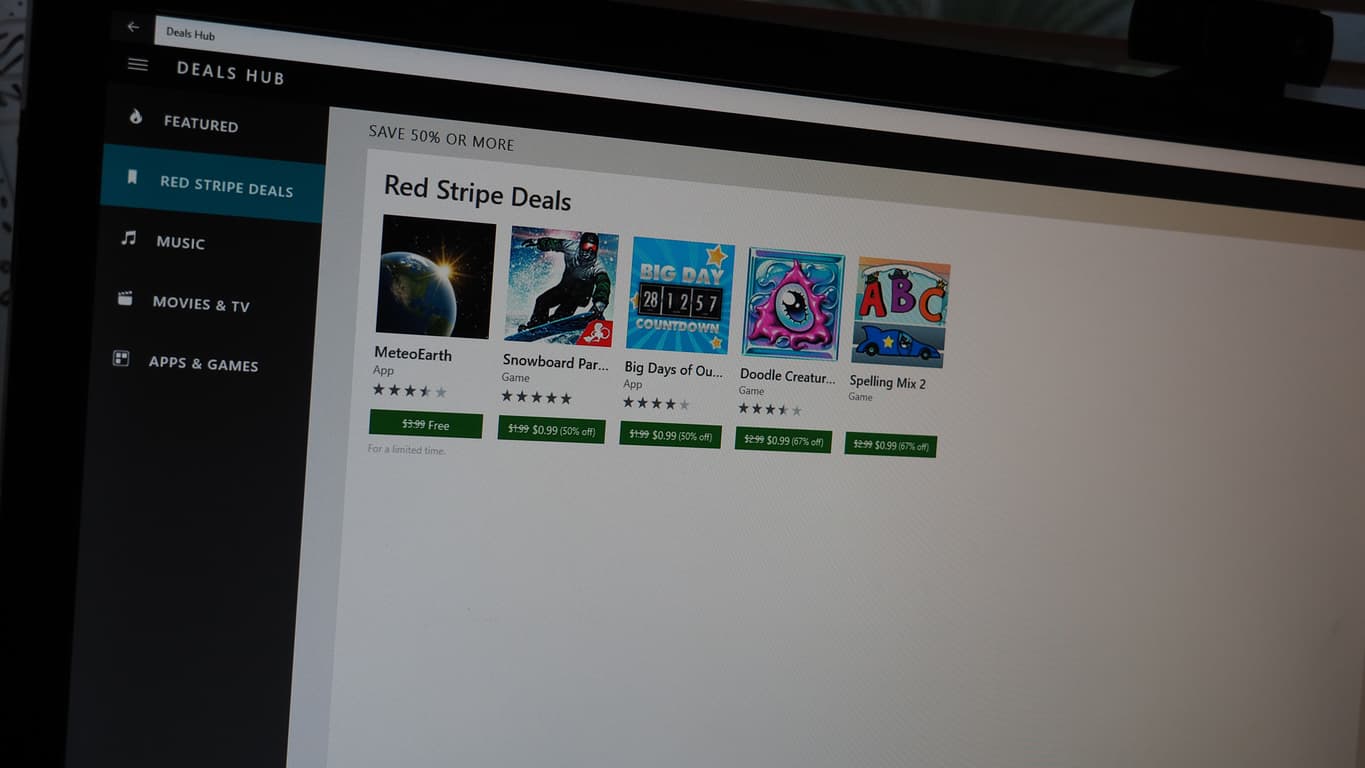 Hit up the Windows 10 Deals Hub app for today's Red Stripe deals - OnMSFT.com - December 24, 2015