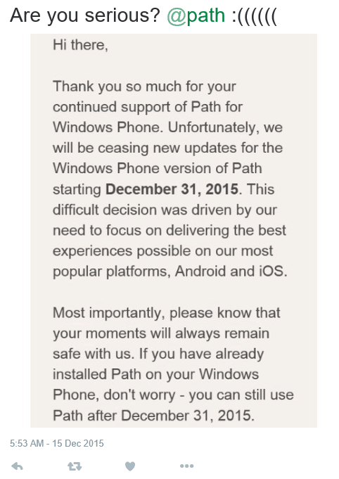 Path Windows Phone