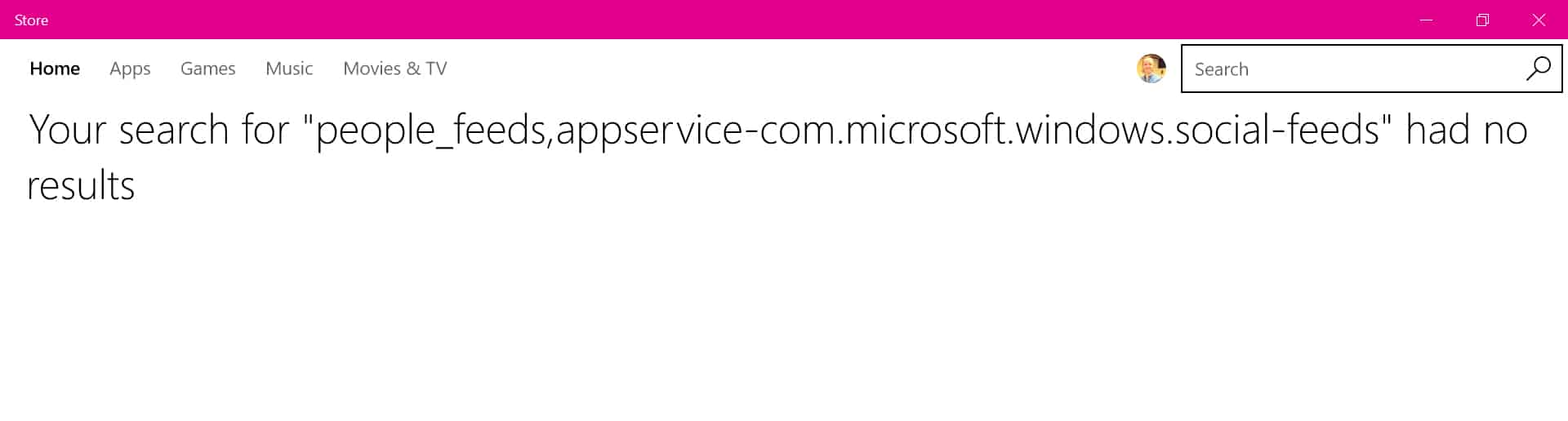 Windows 10 People App Error Message