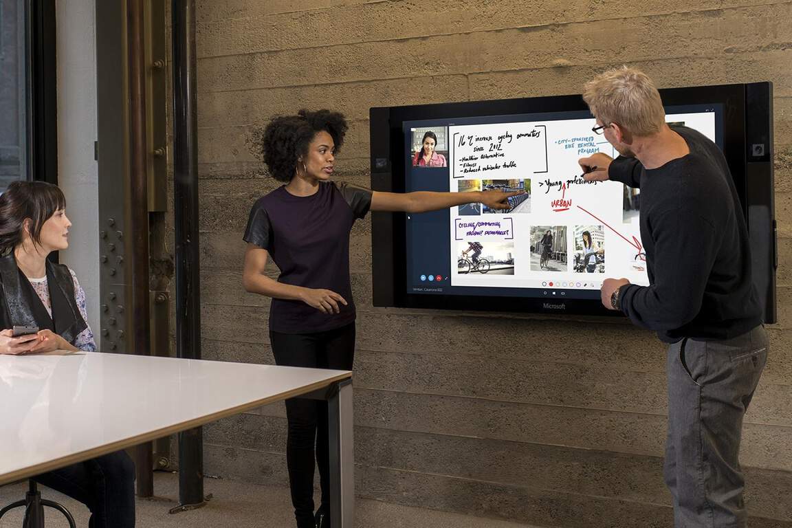 Seattle's new king 5 tv studios the first to use microsoft's surface hub - onmsft. Com - february 15, 2016
