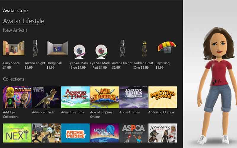 Xbox one avatar store