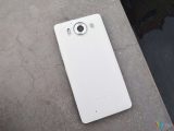Here's the lumia 950 with a white leather back cover - onmsft. Com - january 19, 2016