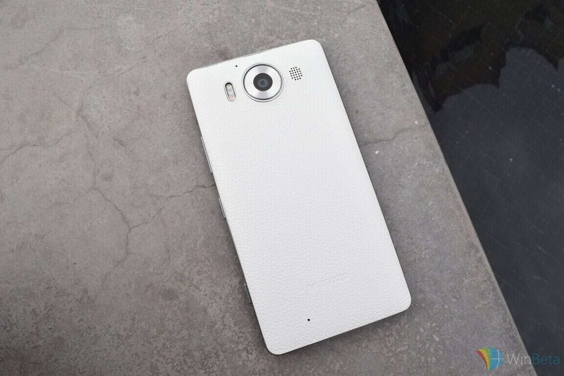 Here's the Lumia 950 with a white leather back cover - OnMSFT.com - January 19, 2016