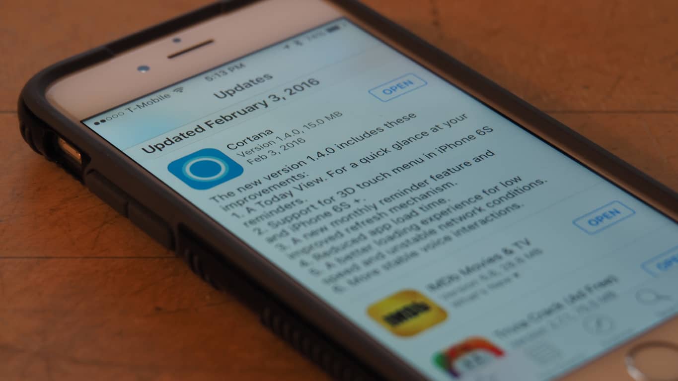 Cortana iPhone update