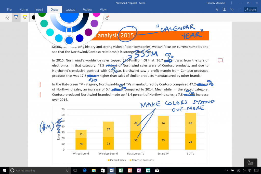 Comment and draw on documents in Office Mobile