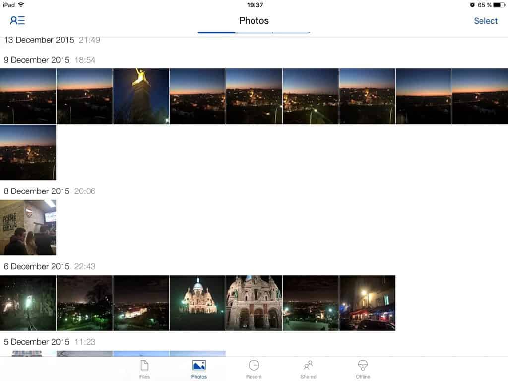 Browsing a huge Onedrive camera roll is cumbersome on iOS.