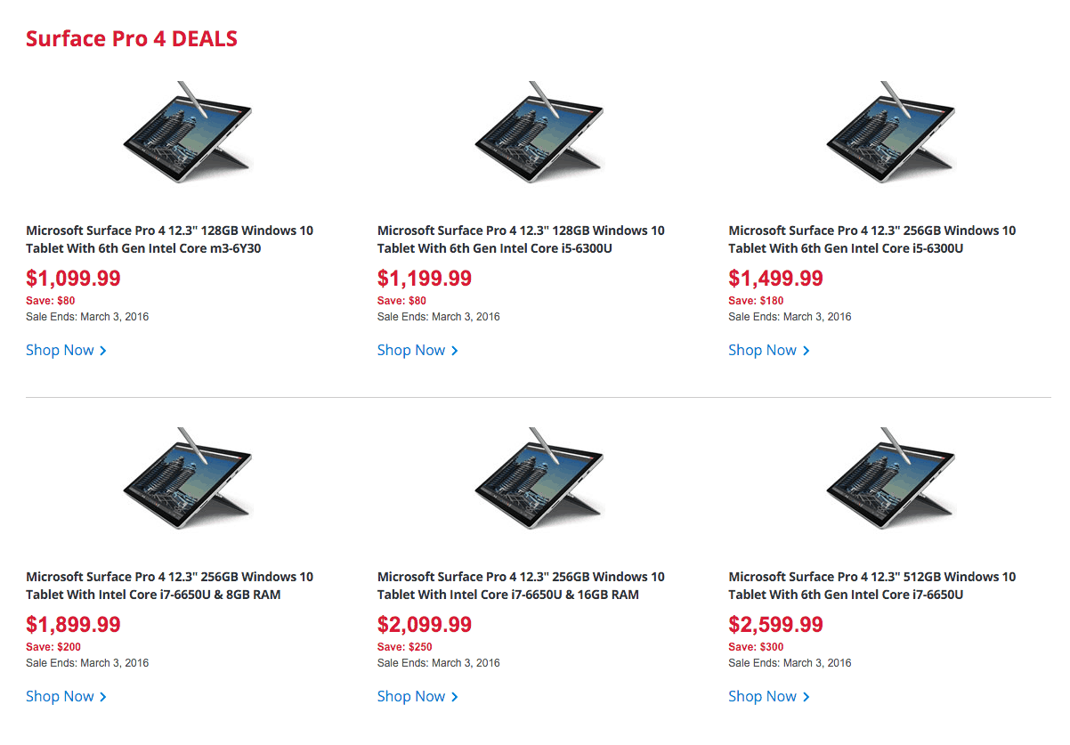 Microsoft Surface Pro 4 Best Buy Canada