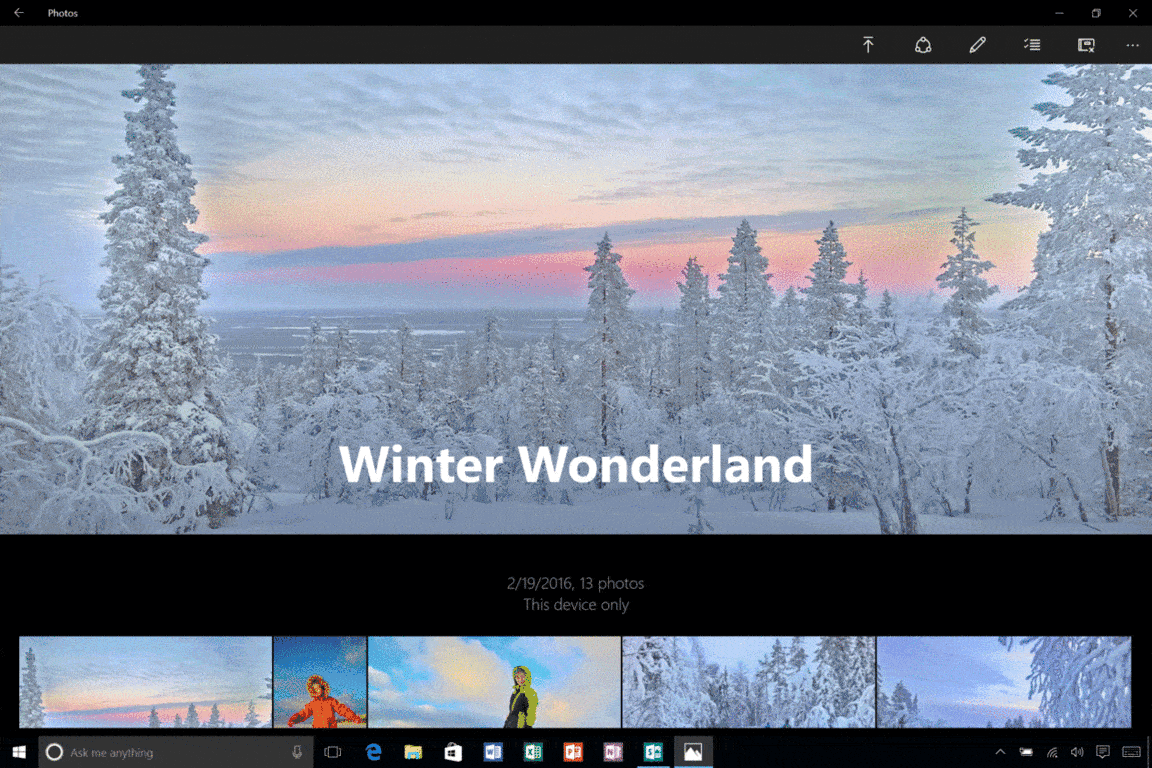 Your Windows 10 Photos albums are now integrated with Sway.
