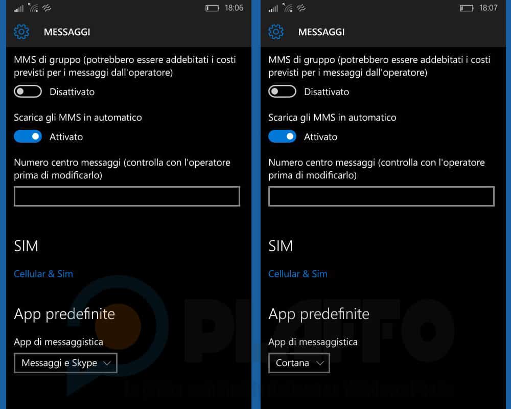 W10M Cortana text messages
