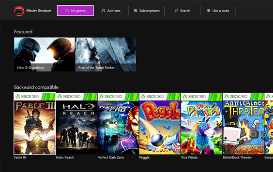 Get Xbox 360 backward compatible games right from your Xbox One