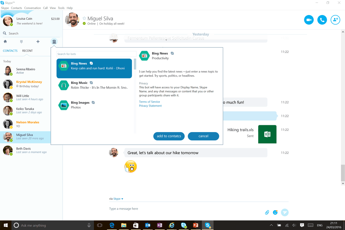 Update To The Latest Skype Client To Try Out The New Skype Bots - Delphi Botsearch On the windows desktop client, select the bot directory on the skype toolbar.