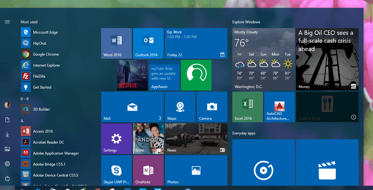 Feedback Friday: How To Personalize Windows 10 And Windows 10 Mobile - 14328 Start 1 Build 14328 start menu