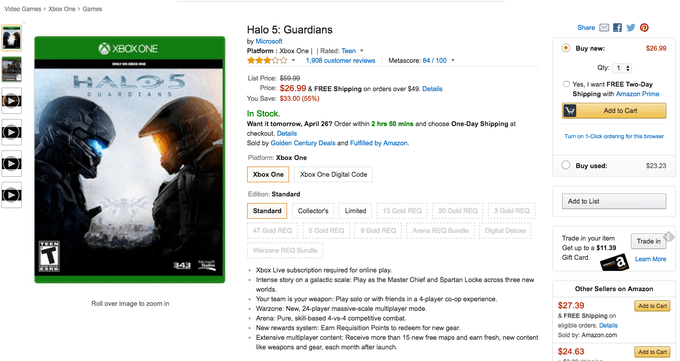 Amazon is discounting 3 different editions of the Xbox One exclusive.