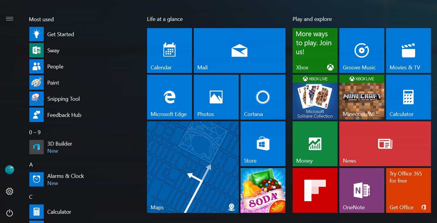Windows 10 Anniversary Update: These Are The New Features - New start menu