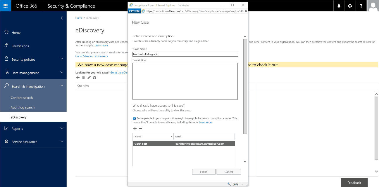 Case management controls