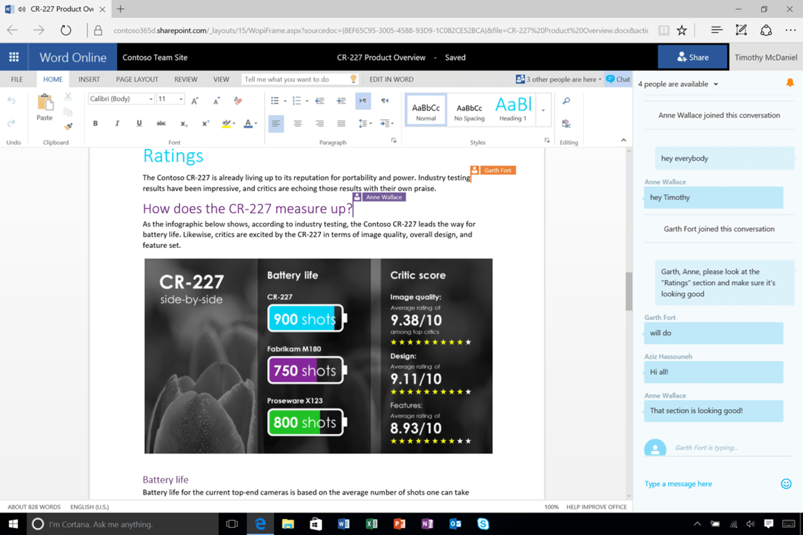 Chat in Office Online