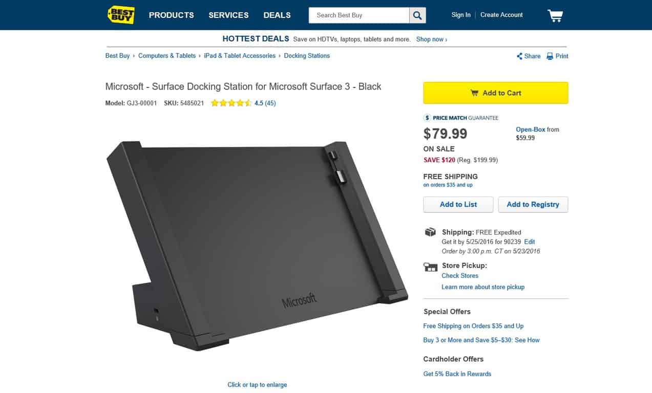 Surface 3 docking station deal