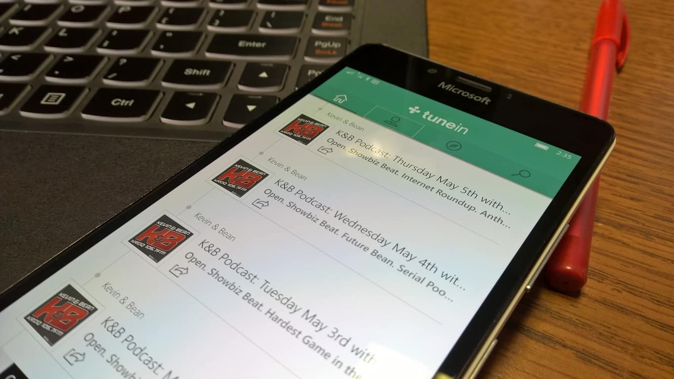 TuneIn Radio Windows 10 Mobile app