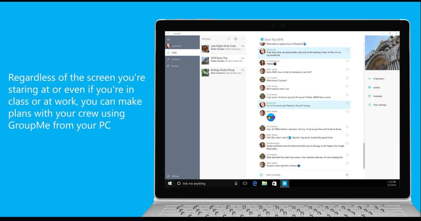 Groupme Comes To Windows 10 Pcs - 1 1