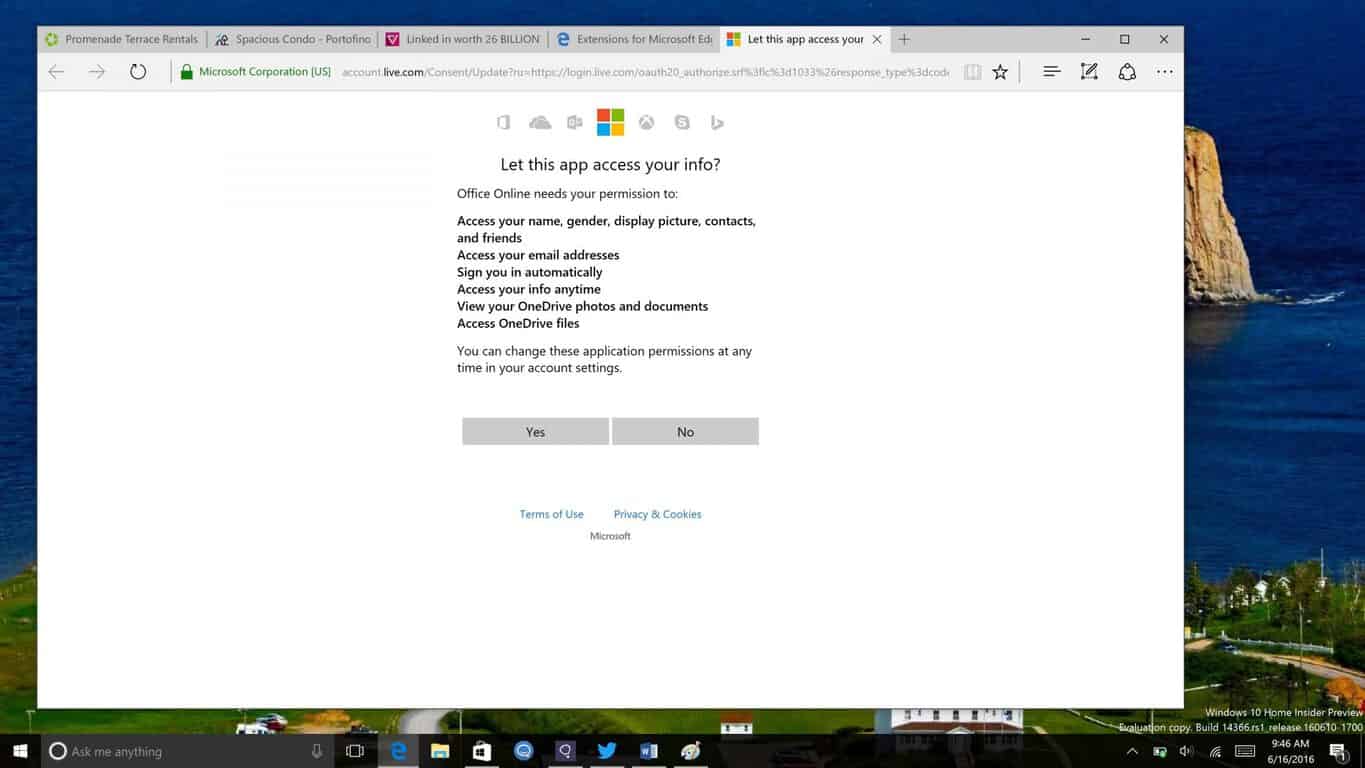 A closer look at the latest Windows Insider Edge Extension: Office Online 4 AccessYourInfo
