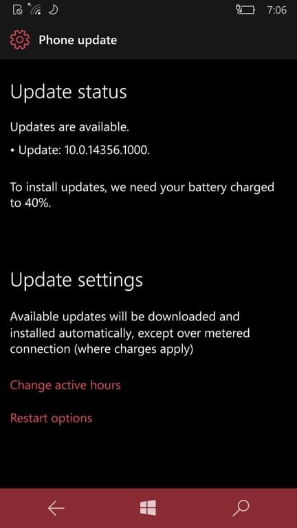 New Windows 10 Mobile build