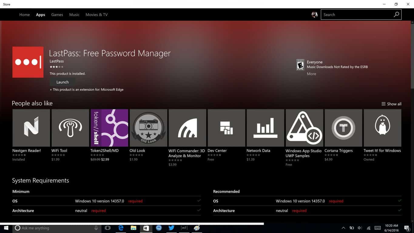 LastPass Windows Store