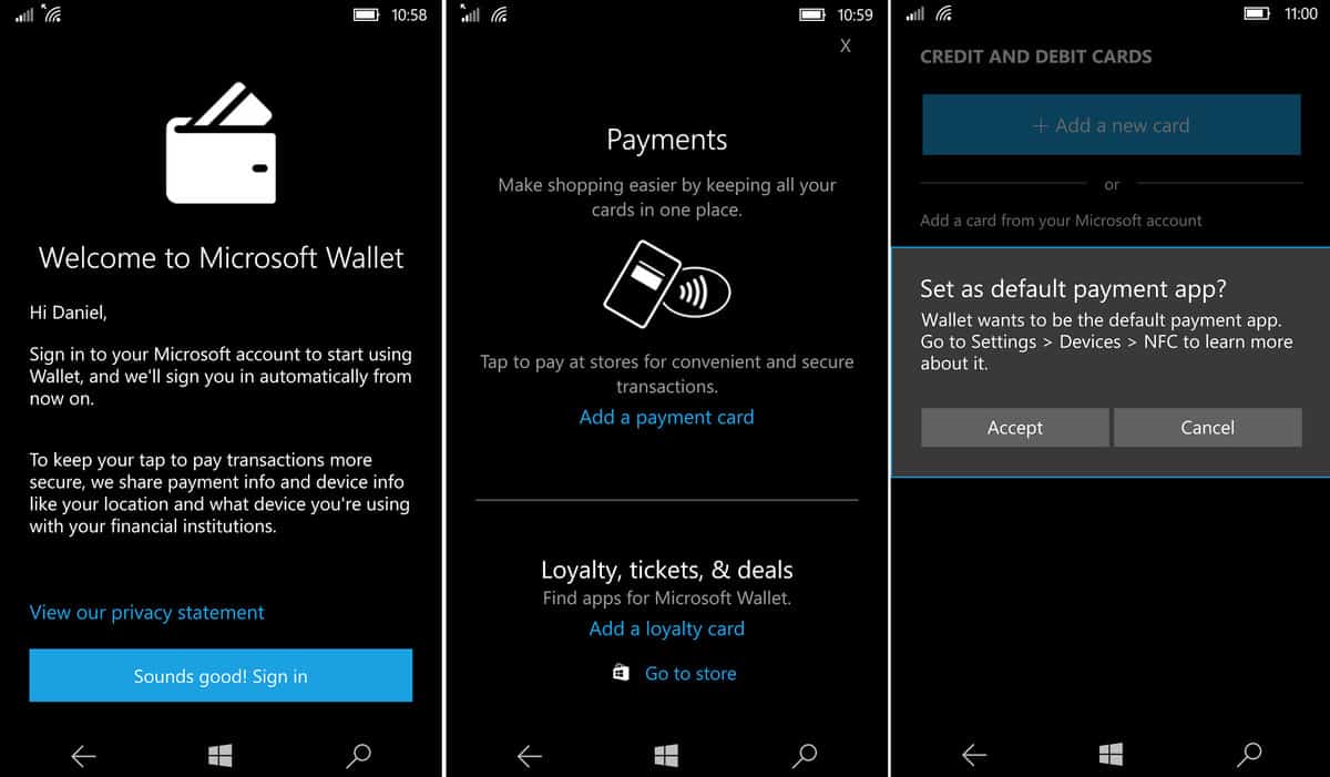 Details on Microsoft's updated Wallet app including participating banks and video examples - OnMSFT.com - June 21, 2016