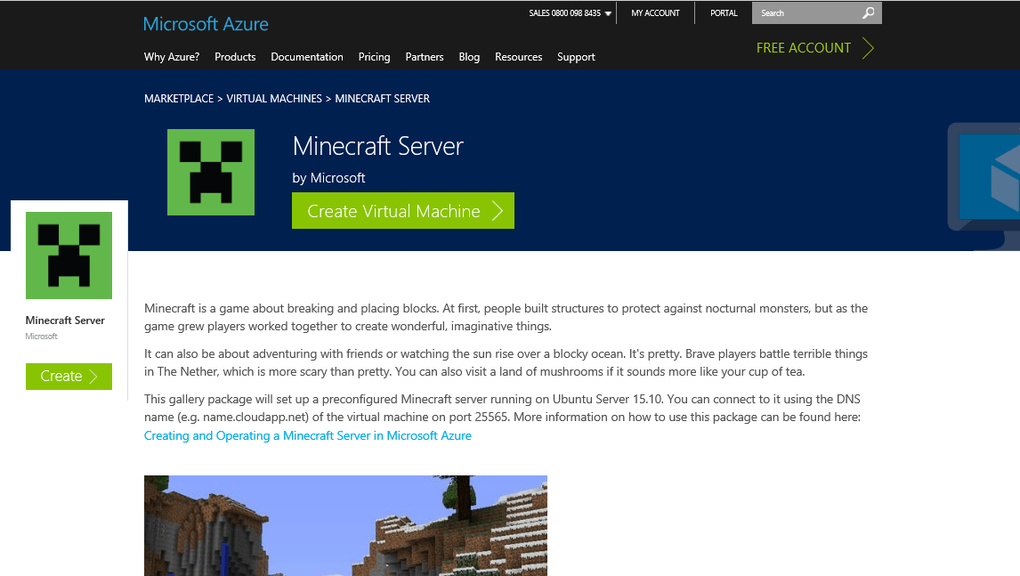 Minecraft, server, Microsoft, Azure