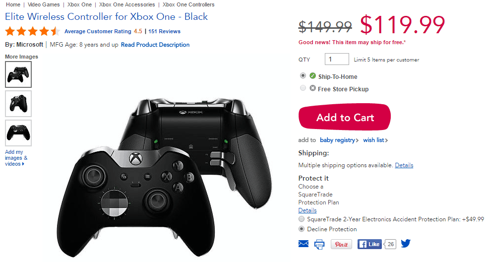 toys r us xbox one controller