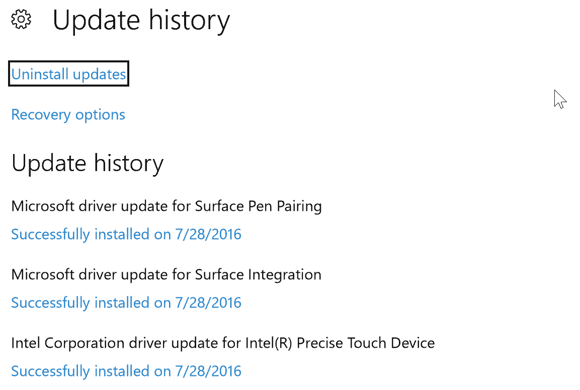 Surface driver updates July