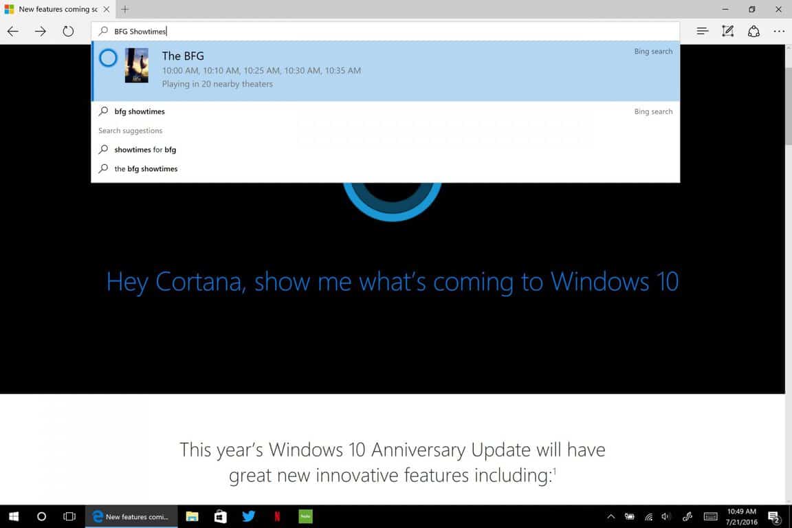 Windows 10, Anniversary Update, Microsoft, edge