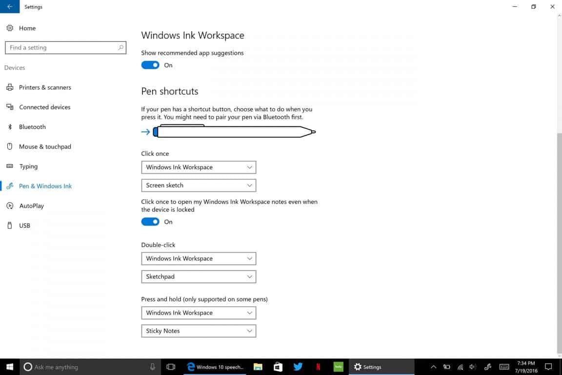 Windows Ink Workspace