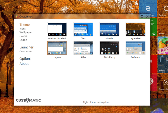 Customatic already has seven built-in themes.