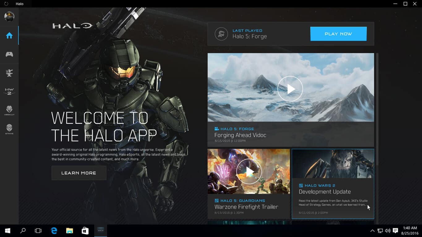 Halo, Windows 10, app