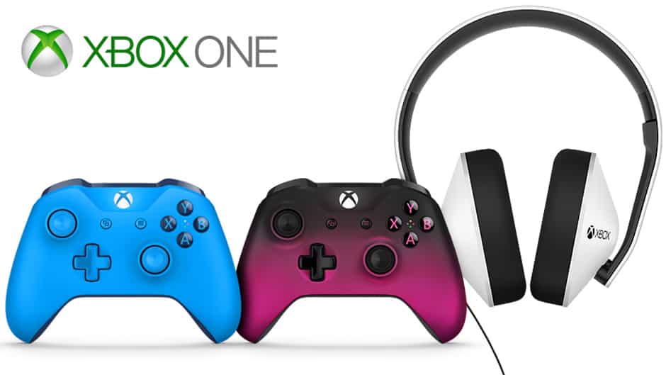 Xbox wireless controllers and headset
