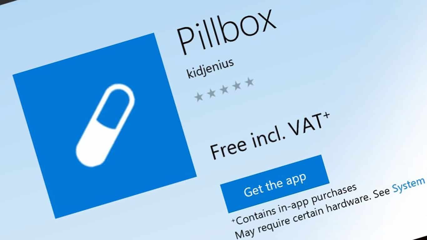 Pillbox App on Windows 10