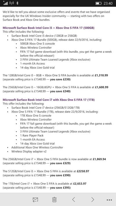 Windows Insiders in the UK may receive this email (credit: Windows Central).