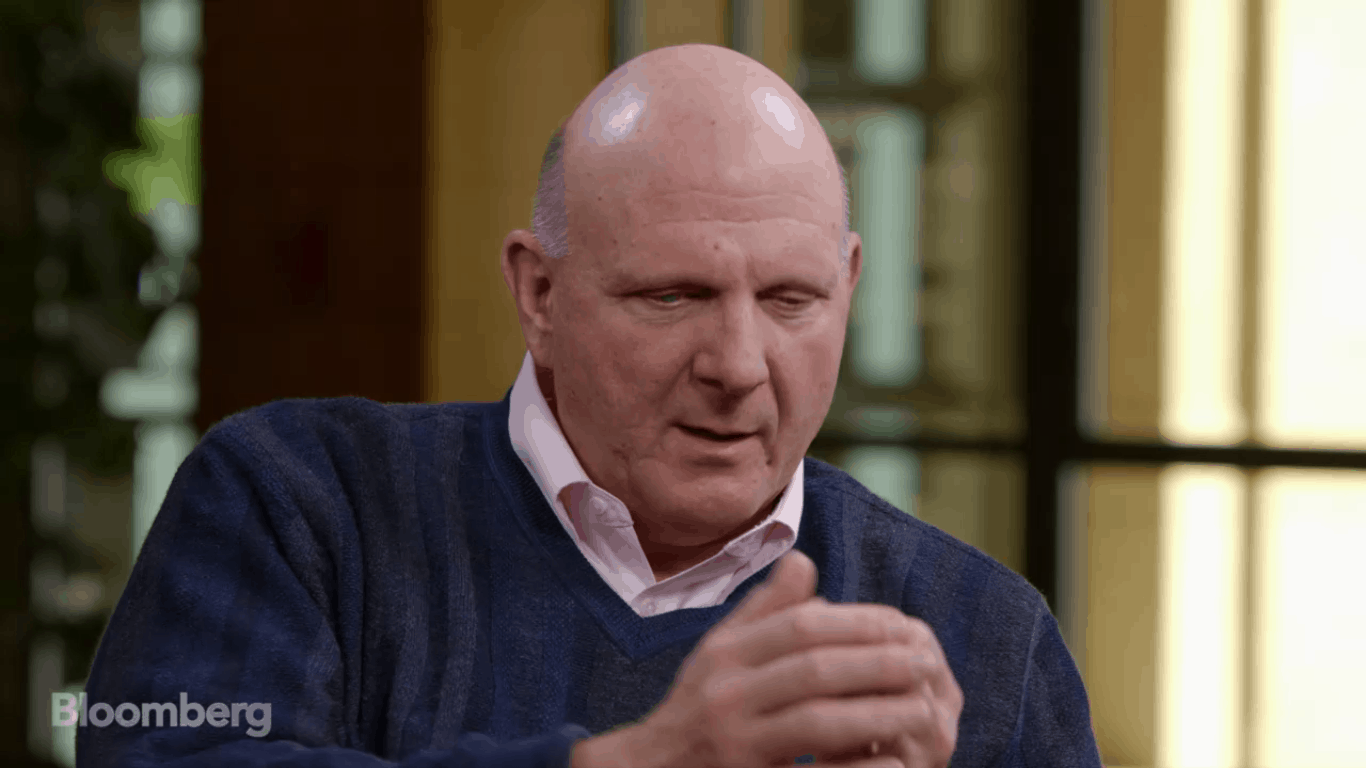 Steve Ballmer Former CEO Microsoft Speaks about Bill Gates on Bloomberg Television